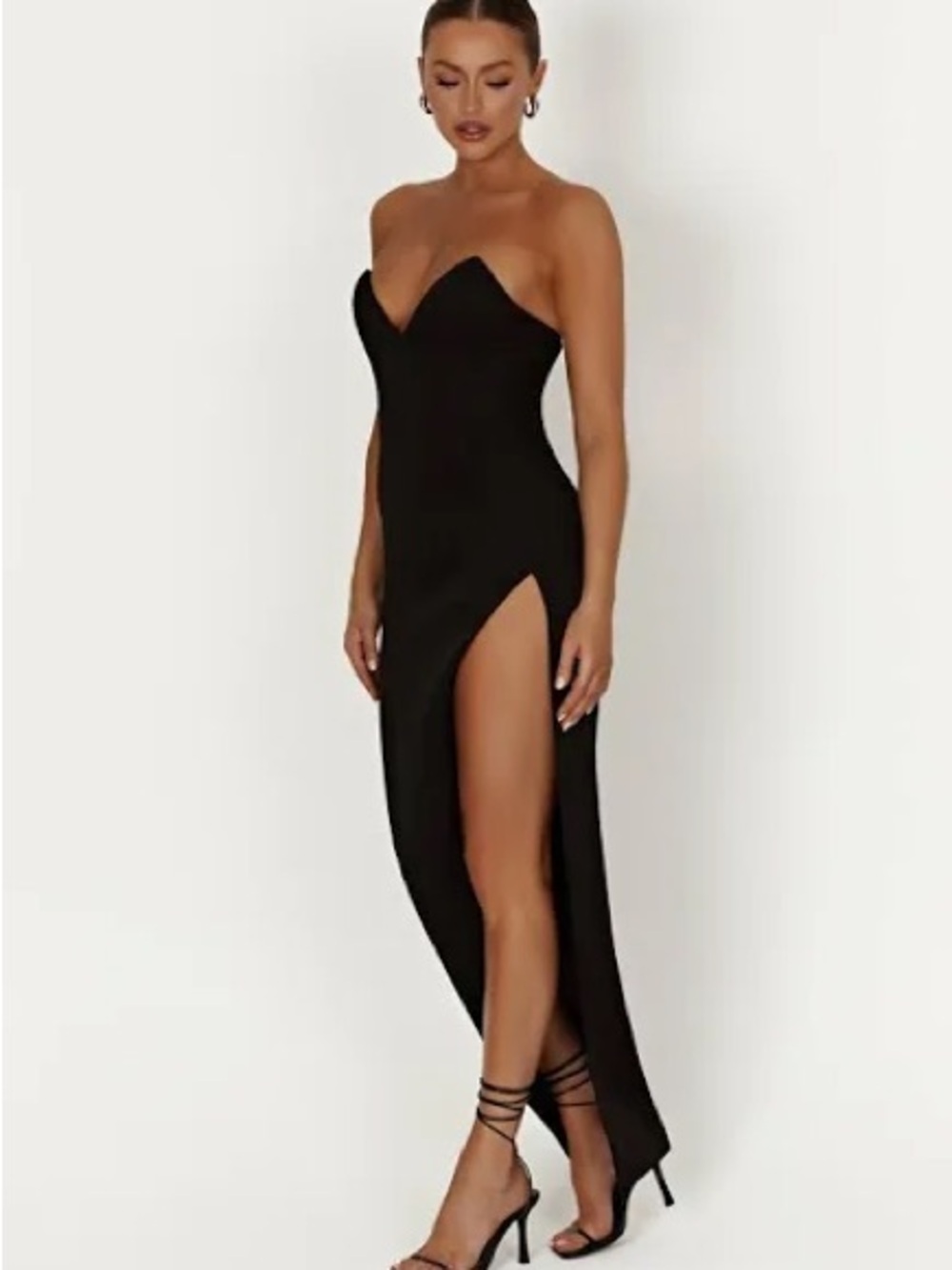 NWT Meshki XS Corset Natasha Pointed Dress Strapless Split Maxi Dress